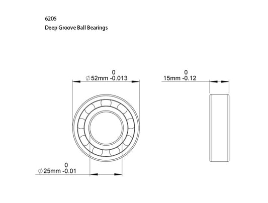 6205-2RS Bearing 10 Pack Double Sealed Deep Groove Ball Bearings,25x52x15mm,Pre-Lubricated for High RPM (RS, 6205) - size: 6205, style: RS