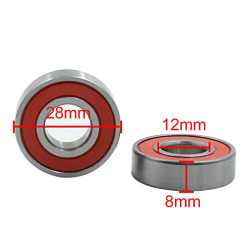 uxcell 2pcs 6001RS 12mm x 28mm x 8mm Double Sealed Deep Groove Ball Bearing for Automotive - size: 12mmx28mmx8mm