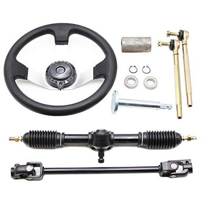 PRO BAT 300mm/11.8'' Steering Wheel & 420mm/16.5'' Gear Rack Pinion - size: 11.8‘’ Steering Wheel 16.5'' Gear Rack Pinion Kit