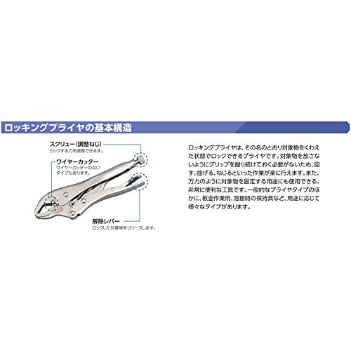 Kyoto Tools (KTC) Locking Pliers Curved Chin 175CR - style: Opening: 0 - 40