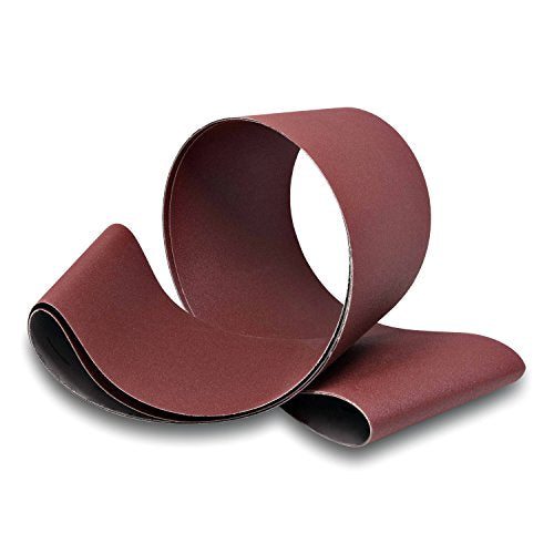 Red Label Abrasives 6 X 89 Inch 120 Grit Aluminum Oxide Multipurpose Sanding Belts for Woodworking, Leather, Rubber, Plastic & Light Metal Working, Belt Sander Paper 2 Pack - size: 120 Grit