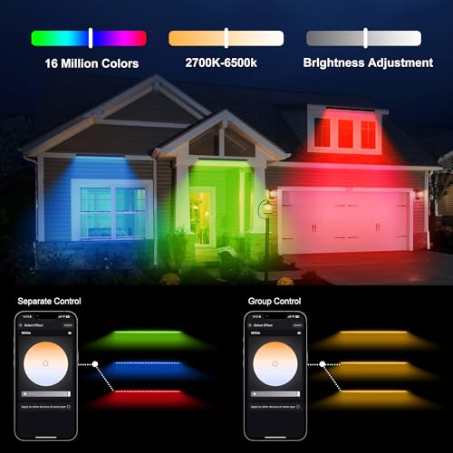 Linkable RGBCW Wall Washer Lights , 90W Smart LED Stage Wash Light Bar - size: 20" 90W RGB+Tunable White(2700-6500K)