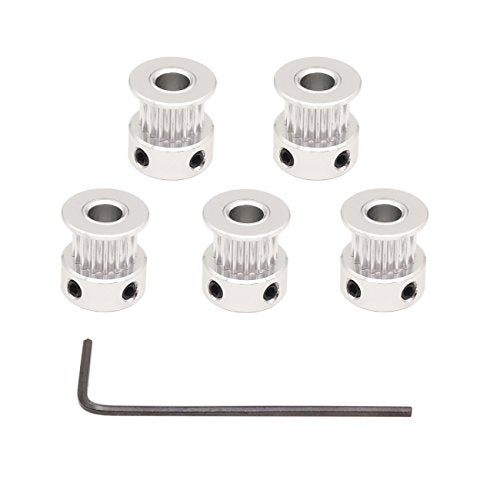 WINSINN GT2 Timing Belt Pulley 16 Teeth, 5mm Bore, for 6mm Width Belt - Ideal for 3D Printers, CNC Machines, Robotics (5-Pack) - size: 6mm Belt, style: 16 Tooth 5mm Bore
