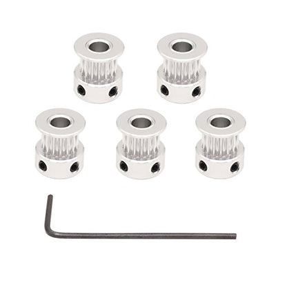 WINSINN GT2 Timing Belt Pulley 16 Teeth, 5mm Bore, for 6mm Width Belt - Ideal for 3D Printers, CNC Machines, Robotics (5-Pack) - size: 6mm Belt, style: 16 Tooth 5mm Bore