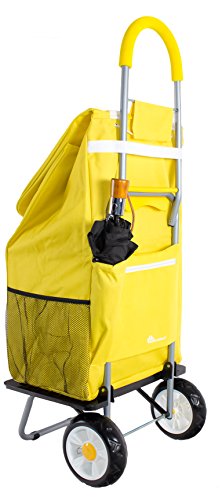 dbest products Bigger Trolley Dolly, Daisy Shopping Grocery Foldable Cart - color: Daisy