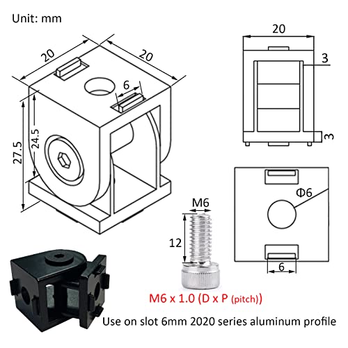 4 Sets 2020 Aluminum Extrusion Hardware Hinges Pivot Joint Brackets - style: 4Pcs Pivot Joint with Bolt Nut