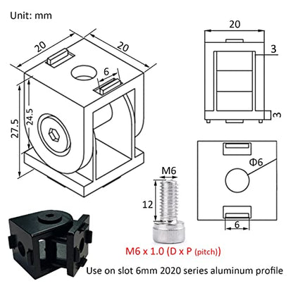 4 Sets 2020 Aluminum Extrusion Hardware Hinges Pivot Joint Brackets - style: 4Pcs Pivot Joint with Bolt Nut