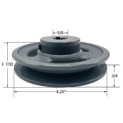 AK44-5/8 v Belt Pulley, 4.25 inch OD, 5/8 Inch Bore,Cast Iron Material, AK Single Groove Mechanical v-Belt Pulleys for "4L" or "A" or "3L" Belts - size: 4.25 inch OD, 5/8 Inch Bore, style: 1 Groove