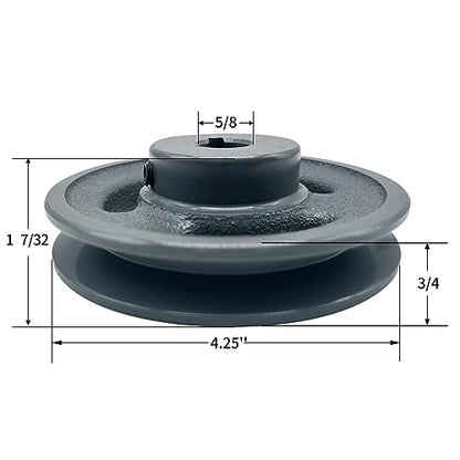 AK44-5/8 v Belt Pulley, 4.25 inch OD, 5/8 Inch Bore,Cast Iron Material, AK Single Groove Mechanical v-Belt Pulleys for "4L" or "A" or "3L" Belts - size: 4.25 inch OD, 5/8 Inch Bore, style: 1 Groove