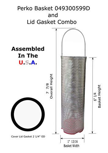 Perko 304 Stainless Steel Basket Strainer Only Size 5 f/3/4" Strainer