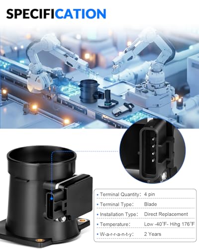 Mass Airflow Sensor for:-Ford 1999-2001 for:-Mustang V8 4.6L - size: F6UF12B579AA