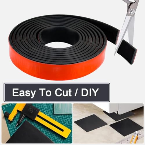 Adhesive Rubber Strips with Adhesive Backing Self Stick Neoprene Solid Rubber Sheets Rolls Strips for Gaskets Pads Seals Crafts Protection (1" Wide x 1/8" Thick x 10' Long) - size: 118 x 1 x 0.125 inches