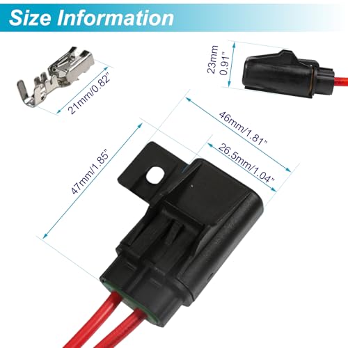 VANSIHO ATO/ATC Inline Fuse Holder Kit, IP67 Waterproof Sealed Fuse Block with 12-10 AWG Terminals for Car Audio, Off-Road Lights, Marine Boats (Pack of 6)