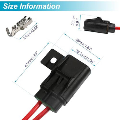 VANSIHO ATO/ATC Inline Fuse Holder Kit, IP67 Waterproof Sealed Fuse Block with 12-10 AWG Terminals for Car Audio, Off-Road Lights, Marine Boats (Pack of 6)