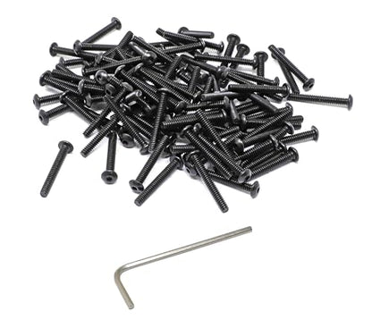 iexcell 100 Pcs #6-32 x 1 Alloy Steel 10.9 Grade Hex Socket Button Head Cap Screws Bolts Kit, Black Oxide Finish - size: #6-32 x 1"