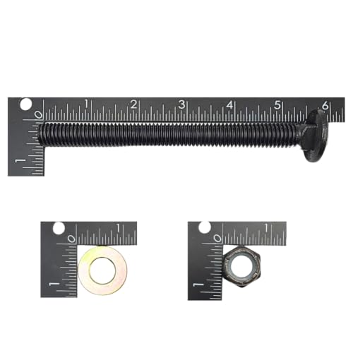 1/2"-13 x 5-1/2" Grade 8 Carriage Bolts (4-Pack) – Heavy-Duty Coarse Thread Bolts with Washers and Nylon Lock Nuts – Round Head Square Neck SAE J429 5.50" Plain Black Finish