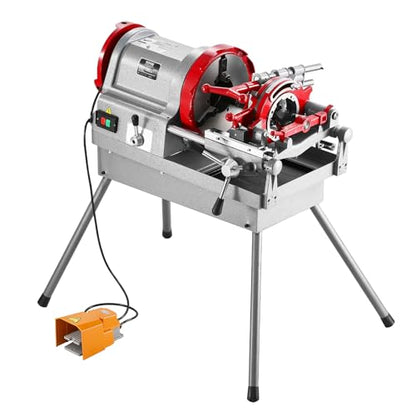 VEVOR Electric Pipe Threader Machine, 900W 2-Speed Threading Cutting Machine, 1/2 to 4 inch Pipes Threading Cutter Tool with Foot Pedal for Plumbing, Automotive Repairs, Metalworking - size: 1/2" - 4"