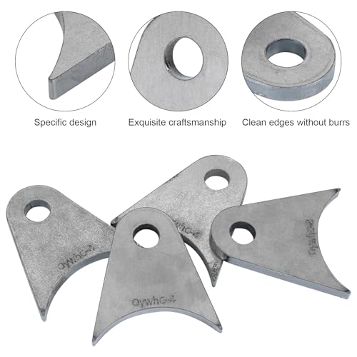 Weld on Tabs, Axle Shock Mount Bracket, 1/2" Hole, 1/4" Thick, 4 Pcs - color: 3" Axle Mount-1/4" Thick