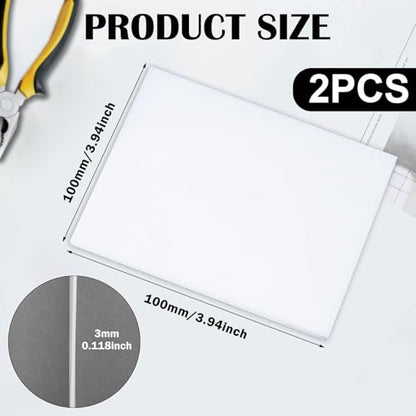PTFE Plastic Sheet, Virgin PTFE Sheet Teflon Sheets - 2 Pcs 100mmx100mm Thickness 3mm Non Stick Sheets for Gasket Seals Liners Bearings - size: 100mmx100mmx3mm