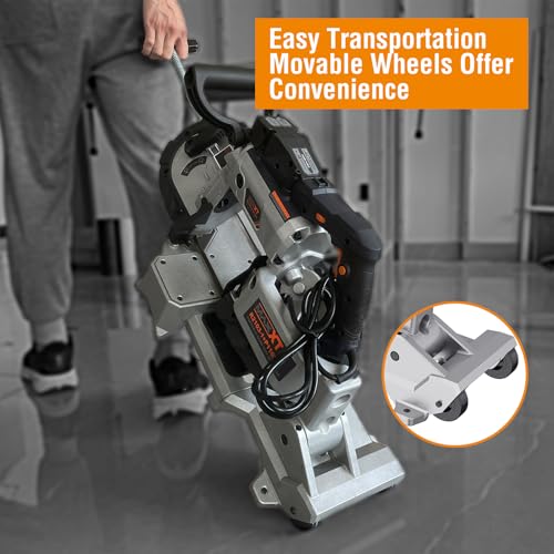 MAXXT 2-in-1 Band Saw with Table Saw Base, 10A 5-Inch Deep Cut Portable Band Saw, Lightweight Aluminum Body, Variable Speed, Handheld Multi-Purpose Portable Saw with Rolling Base for Metal & Wood - color: Bandsaw With Table Saw