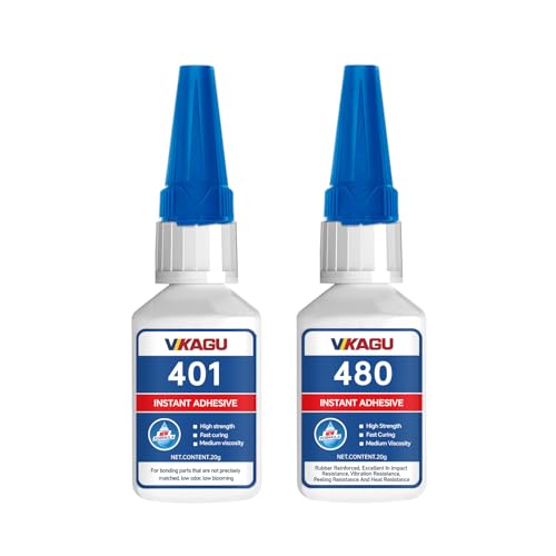 401 & 480 Super Glue Instant Adhesive 20g All-Purpose Strength & High Temp Resistance for Metal, Plastic, Rubber 2 Pack - size: 401 & 480, style: 2 Pack