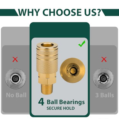 12Pcs 1/4 Inch Air Hose Fittings, 1/4'' NPT Male Industrial Couplers, 1/4-Inch Air Line Quick Connect Fittings, Air Tool Fittings for Air Compressor Hose Repair Accessories - style: 1/4" NPT Male