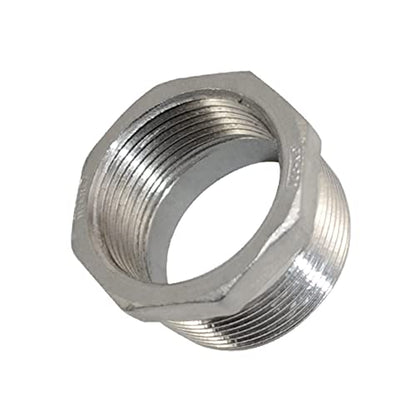 1-1/2" Male NPT to 1-1/4" Female NPT Female Reducing/Reducer Bushing Pipe Fitting,Adapter,Stainless Steel SS 304 Hex Bushing - size: 1-1/2" Male to 1-1/4" Female