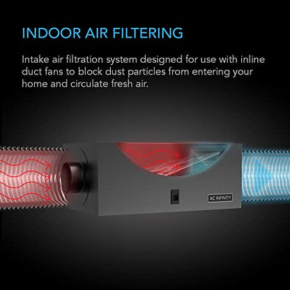 AC Infinity Inline Filter Box 10" with High Efficacy Filter - size: 10" Duct Opening