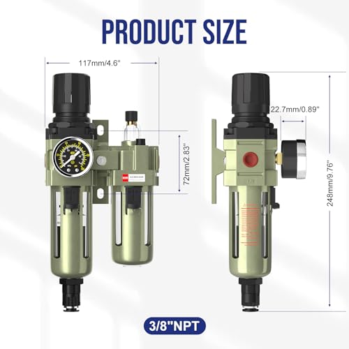 NPT 3/8" Air Compressor Water Separator Filter Pressure Regulator - color: Auto Drain Kit, size: 3/8"NPT