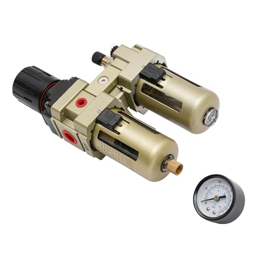3/8" Air Filter Regulator Lubricator Combo with 0-145PSI Gauge