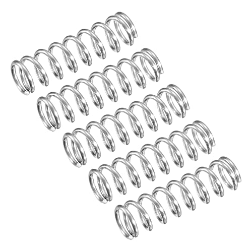 uxcell Compression Spring, 5Pcs 304 Stainless Steel, 6mm OD, 0.8mm Wire Size, 20mm Free Length, Silver Tone - size: 6x0.8x20mm
