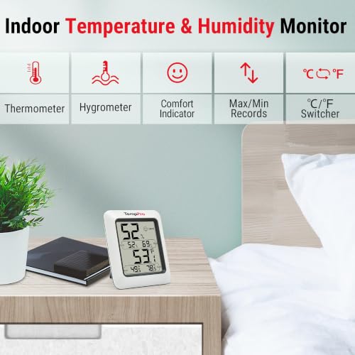 TempPro TP50 Digital Hygrometer Indoor Thermometer Room Thermometer - size: Classic