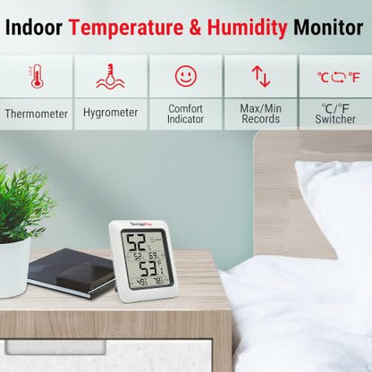 TempPro TP50 Digital Hygrometer Indoor Thermometer Room Thermometer - size: Classic