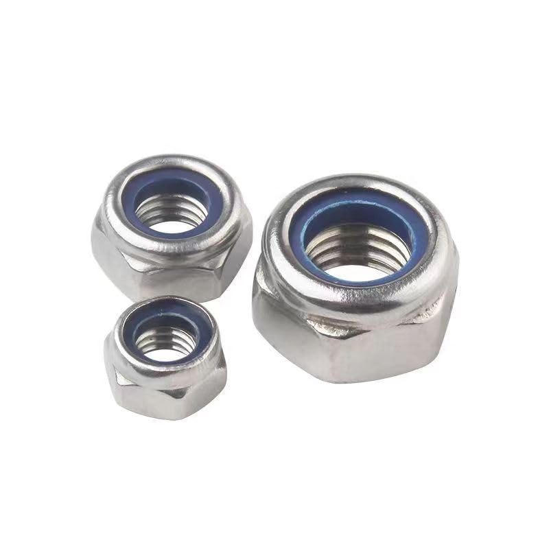 M6-1 Lock Nuts, M6 Nylon Insert Locknuts 304 Stainless Self Clinching Nuts, Bright Finish, Full Thread Nylock Nuts,100Pcs - size: M6(100PCS)