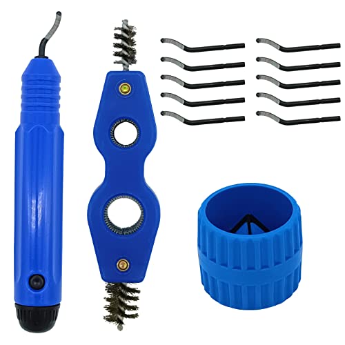Deburring Tool with Blades with 2 Pieces Copper Pipe Cleaner and Reamer Set