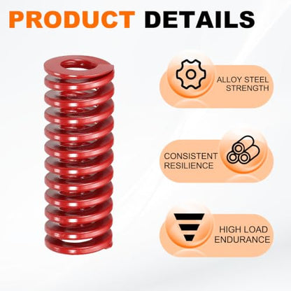 HARFINGTON 2pcs Die Spring 3/4" OD x 2" Free Length SMH4008, Red - size: 3/4" OD x 2" Free Length