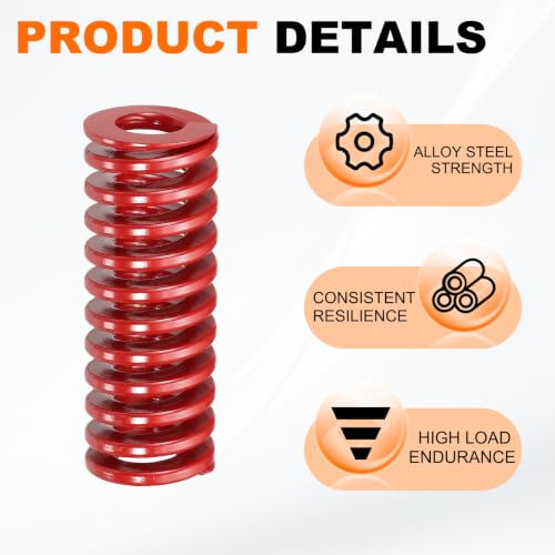 HARFINGTON 6pcs Die Spring 3/4" OD x 2" Free Length SMH4008, Red - size: 3/4" OD x 2" Free Length