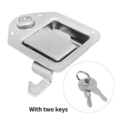 VIKKSAER Trailer Paddle Door Latch Handle Tool Box Lock Steel + Key 3/8'' x 3-1/4'' for Trailer Door RV Camper Truck Bed Toolboxes
