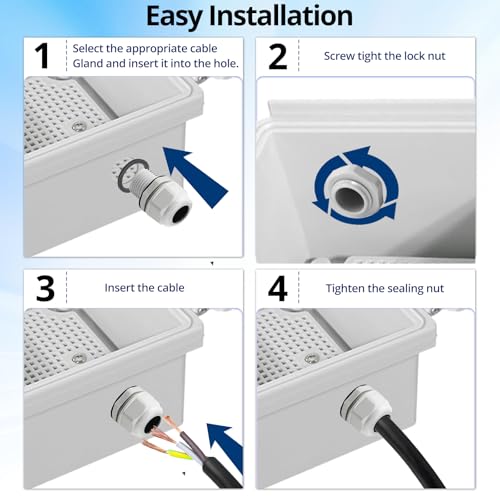 MAKERELE 1/2 NPT Nylon Cable Gland Strain Relief Connector Waterproof IP68 - color: Grey, size: 1/2" 20pcs BAG