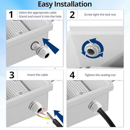 MAKERELE 1/2 NPT Nylon Cable Gland Strain Relief Connector Waterproof IP68 - color: Grey, size: 1/2" 20pcs BAG