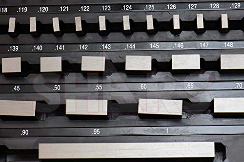 Shars Grade AS-2 Rectangular Gage Block Set, 81 Pieces - size: Grade AS-2 303-5308C