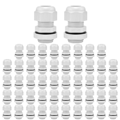 1/2 in. NPT Cable Glands, IP68, Nylon PA66, Gray, 50 Pack - color: Gray, size: 1/2"-50pcs