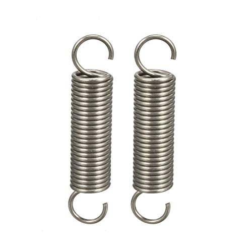 uxcell Extended Tension Spring Wire Diameter 0.047", OD 0.39", Free Length 1.97" Stainless Steel Small Dual Hook Tension Spring for Machinery Construction Industrial 2pcs - size: 0.047"x0.39"x1.97"