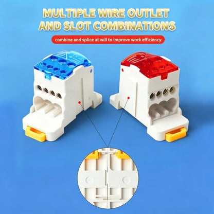 BORDSTRACT 690V 80A DIN Rail Distribution Box(Blue, 80A) - color: Blue, size: 80A