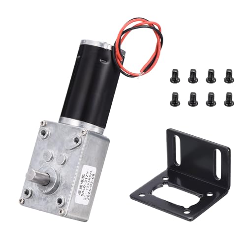 DC 12V 120RPM Worm Gear Motor, 0.31" Single Shafts Self-Locking