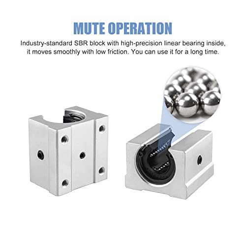 Linear Rail SBR16 Kit, 2Pcs SBR16-1800mm Fully Supported Linear Guide and 4Pcs SBR16UU Bearing Block for 491333KJLJ 0 - size: 1800mm, style: SBR16