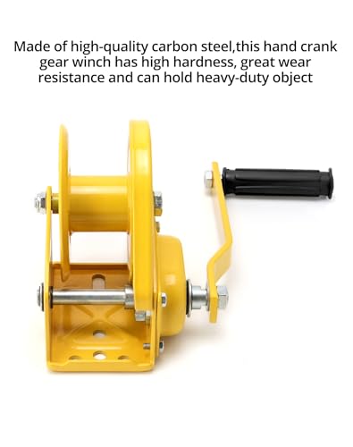 QWORK Manual Crank Winch 1200lbs Load – Two‑Way Lock Gear for Boat Trailer, ATV & Utility Pulling, 2 Pack - size: 2 Pcs