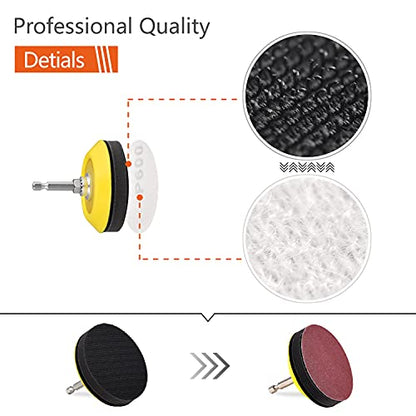 Tshya 100pcs 3inch Sanding Discs Pad with 2Pcs Sanding Sponge Buffing Blocks Variety Kit for Drill Grinder Rotary Tools Attachment with 1/4" Shanks, Sanding Pads Includes 80-3000 Grit - style: 3in 104Pack