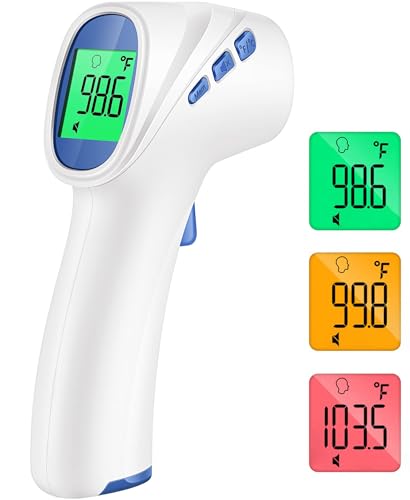 Forehead Thermometer for Adults and Kids, Non Contact, Fast Accurate Result - color: White