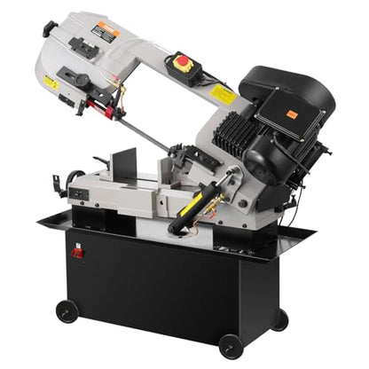 VEVOR Metal Horizontal Band Saw, 7 x 12 in Rectangular Cutting Capacity, 110/220V Vertical Cutting Bandsaw with 1.1 kW Motor, 0-45° Angle Adjustment, Variable Speed, for Metal, Wood, and Plastic